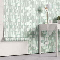 Tapet Personalizat Patterns cu model abstract pe un fundal verde - SAGE LINES