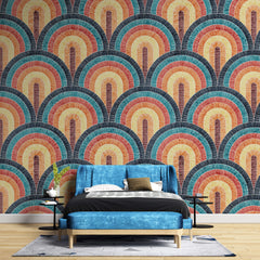 Tapet Personalizat Patterns arcade colorate in stil curcubeu - RAINBOW ARCHES