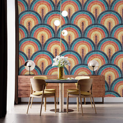 Tapet Personalizat Patterns arcade colorate in stil curcubeu - RAINBOW ARCHES