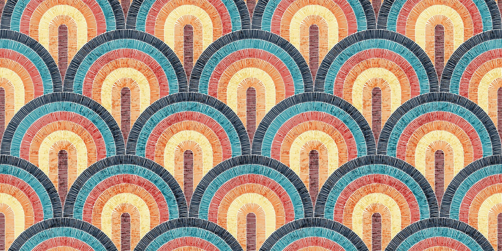 Tapet Personalizat Patterns arcade colorate in stil curcubeu - RAINBOW ARCHES