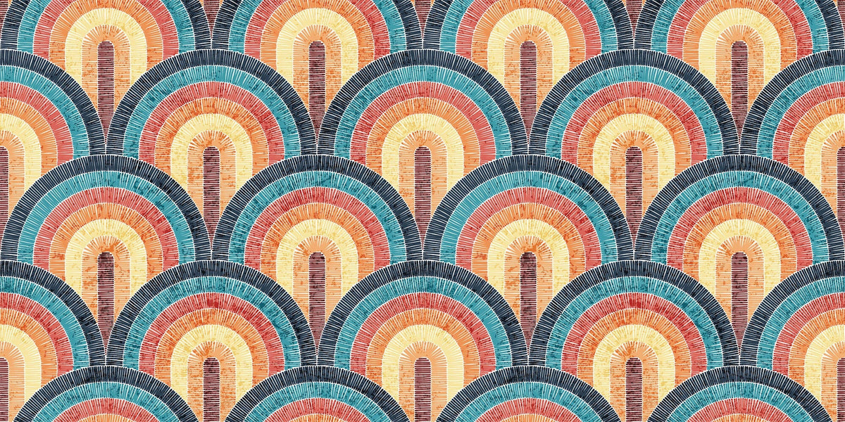 Tapet Personalizat Patterns arcade colorate in stil curcubeu - RAINBOW ARCHES