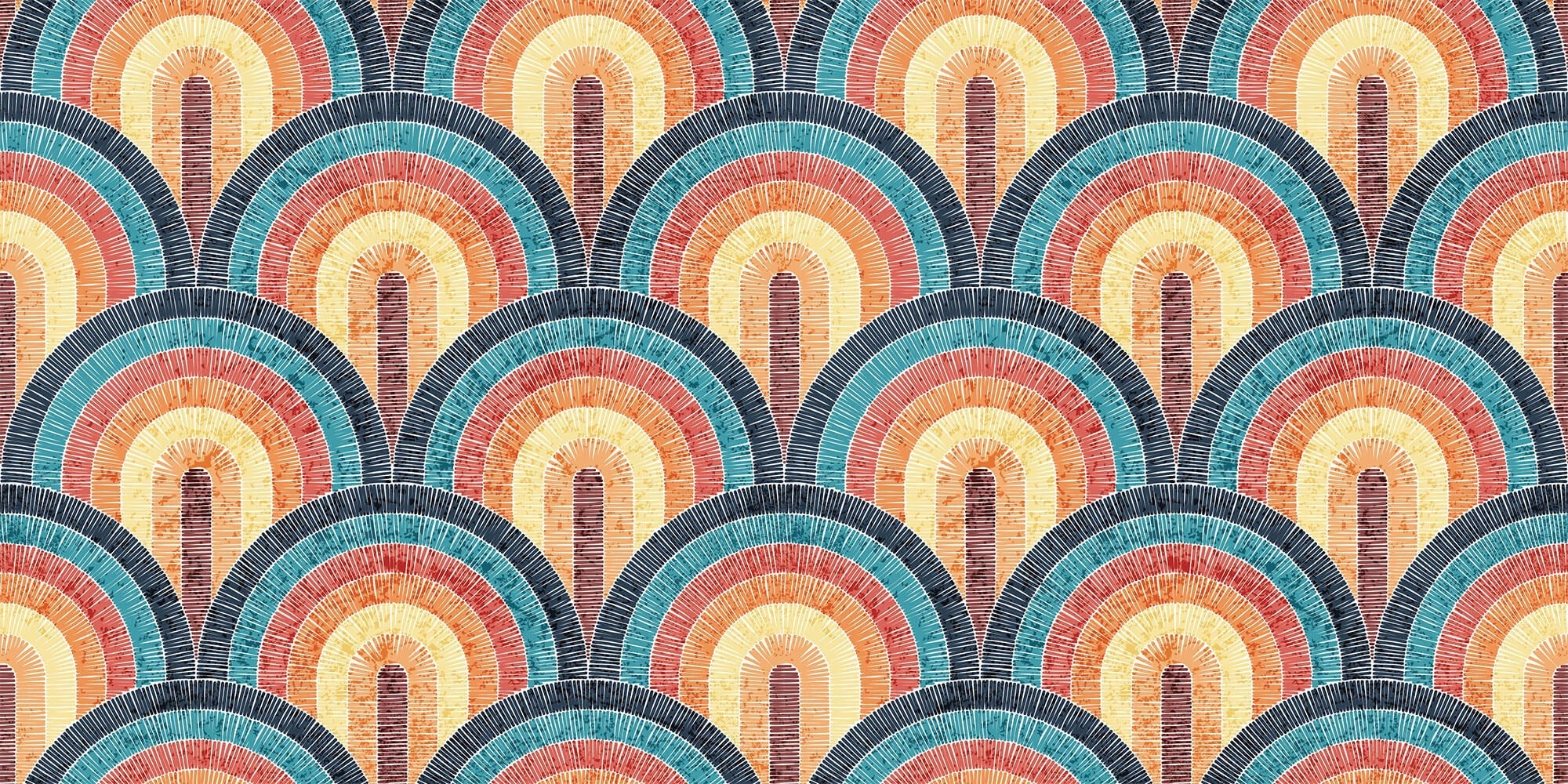 Tapet Personalizat Patterns arcade colorate in stil curcubeu - RAINBOW ARCHES