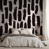 Tapet Personalizat Patterns cu dungi negre abstracte - BLACK SUMI LINES