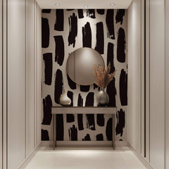Tapet Personalizat Patterns cu dungi negre abstracte - BLACK SUMI LINES
