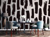 Tapet Personalizat Patterns cu dungi negre abstracte - BLACK SUMI LINES