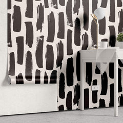 Tapet Personalizat Patterns cu dungi negre abstracte - BLACK SUMI LINES