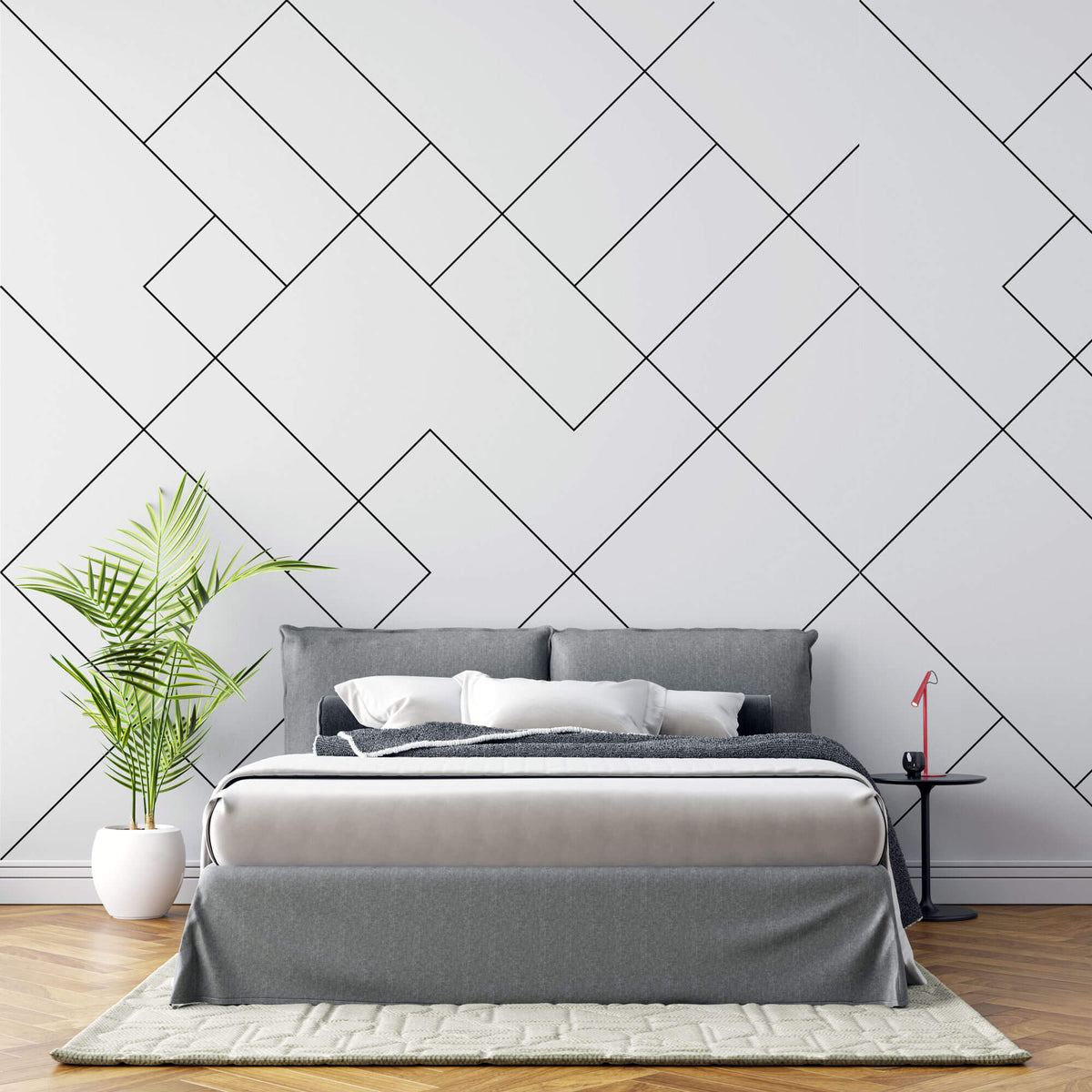 Tapet Personalizat Patterns cu linii geometrice intr-un fundal gri - MODERN ABSTRACT LINES