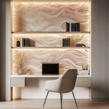 Tapet Personalizat Patterns forme abstracte in nuante de roz si fundal bej texturat - PINK ABSTRACT WAVES
