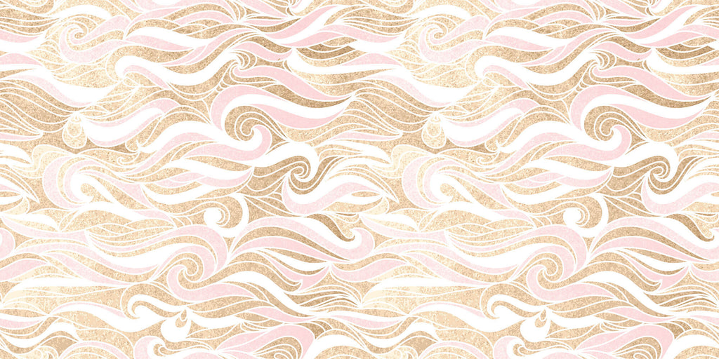 Tapet Personalizat Patterns forme abstracte in nuante de roz si fundal bej texturat - PINK ABSTRACT WAVES