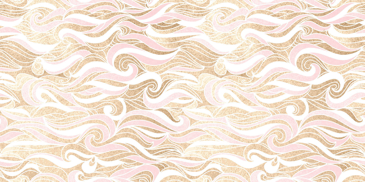 Tapet Personalizat Patterns forme abstracte in nuante de roz si fundal bej texturat - PINK ABSTRACT WAVES
