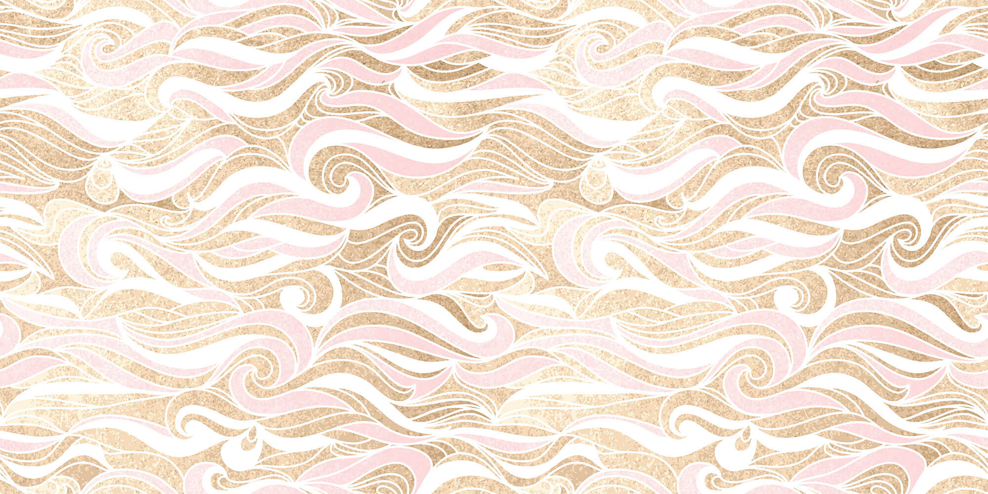 Tapet Personalizat Patterns forme abstracte in nuante de roz si fundal bej texturat - PINK ABSTRACT WAVES