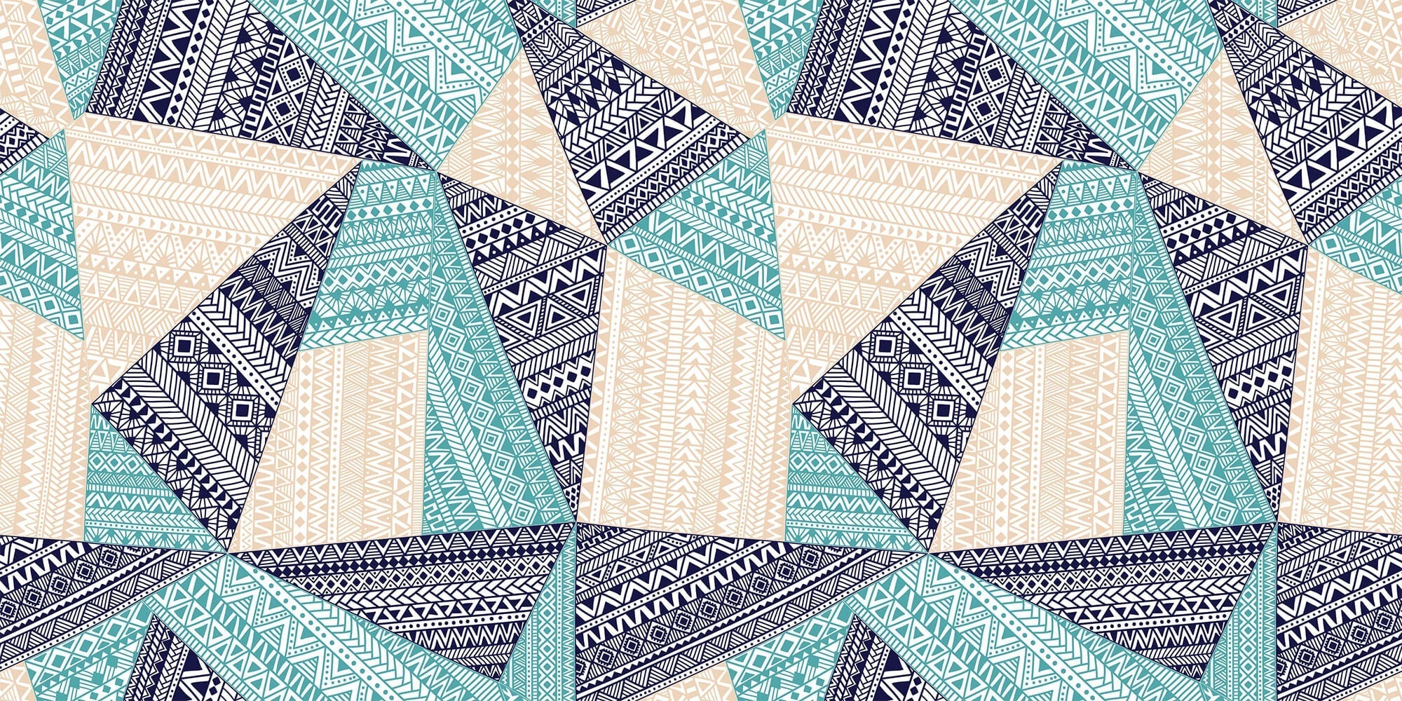 Tapet Personalizat Patterns cu triunghiuri si modele tribale - BOHO TRIANGLES