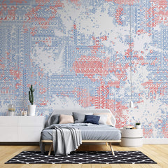 Tapet Personalizat Patterns cu modele abstracte tribale intr-un stil vintage - SCRAPPED TRIBAL PATTERN
