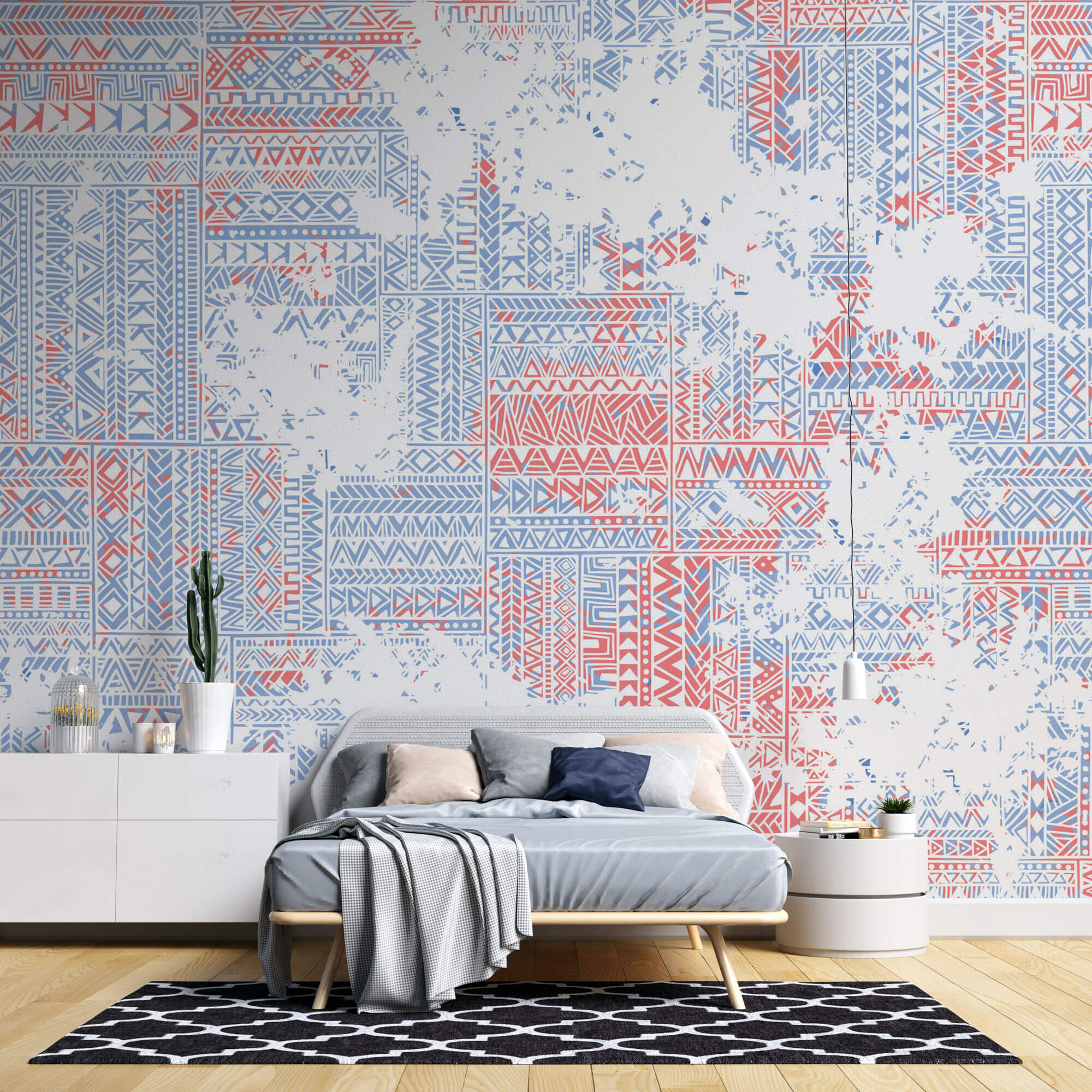 Tapet Personalizat Patterns cu modele abstracte tribale intr-un stil vintage - SCRAPPED TRIBAL PATTERN