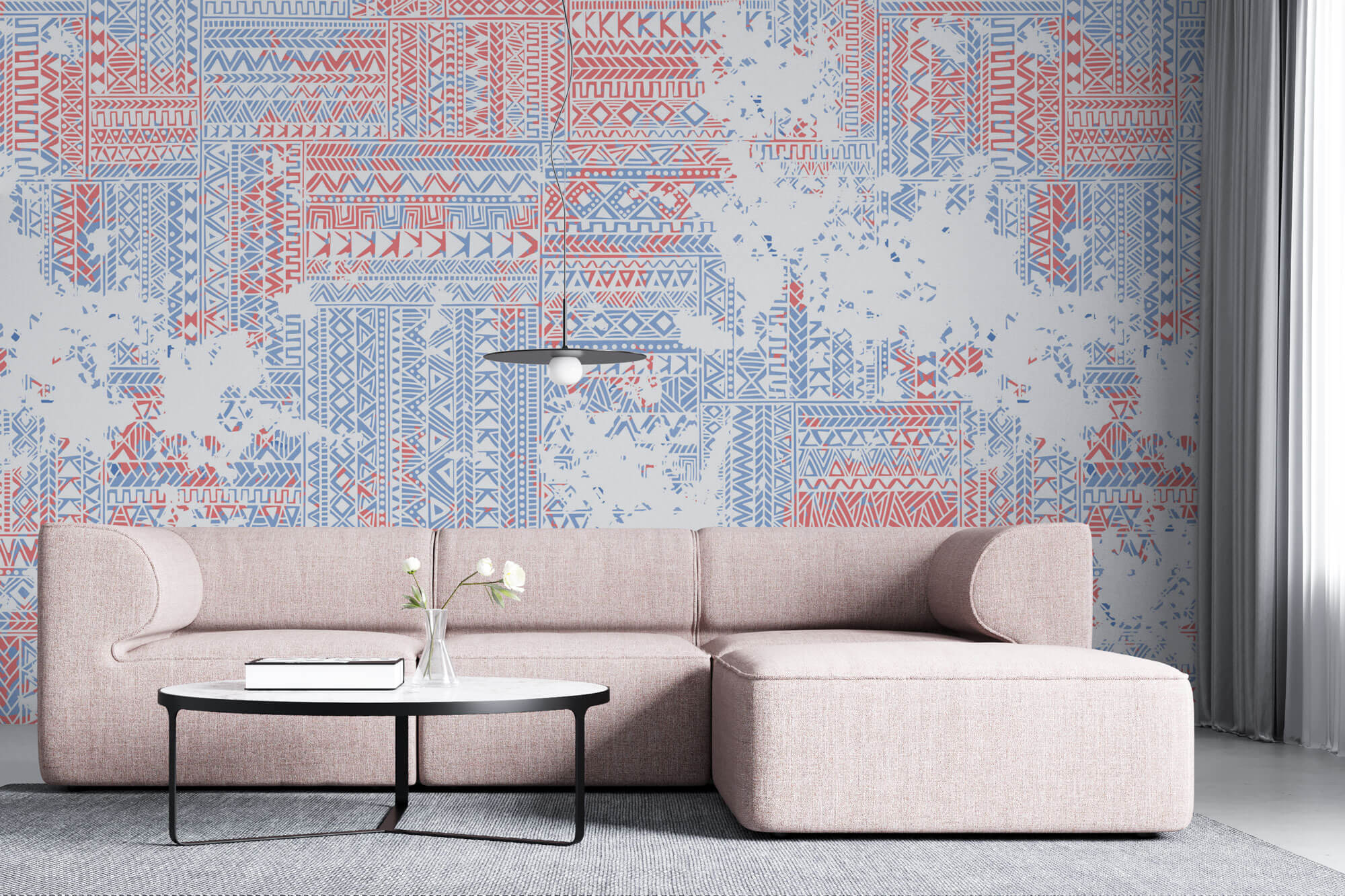 Tapet Personalizat Patterns cu modele abstracte tribale intr-un stil vintage - SCRAPPED TRIBAL PATTERN