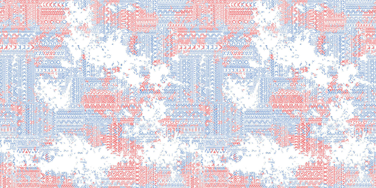 Tapet Personalizat Patterns cu modele abstracte tribale intr-un stil vintage - SCRAPPED TRIBAL PATTERN