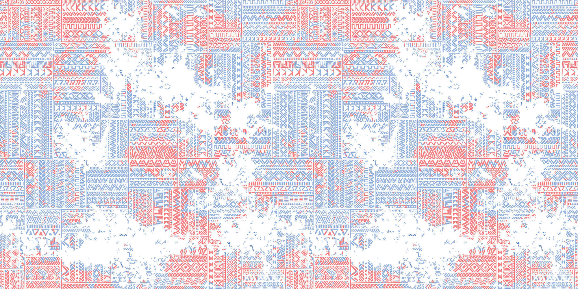 Tapet Personalizat Patterns cu modele abstracte tribale intr-un stil vintage - SCRAPPED TRIBAL PATTERN