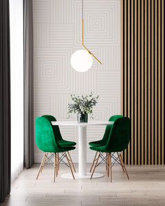 Tapet Personalizat Patterns cu forme geometrice subtile in nuante de bej deschis - LIGHT BEIGE ILLUSION