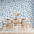 Tapet Personalizat Patterns cu pete de culoare abstracte in nuante de albastru - BLUE DOTTY WHITE