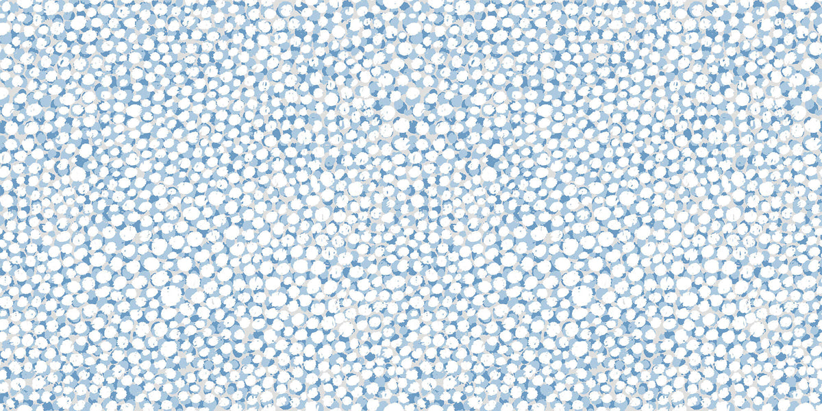 Tapet Personalizat Patterns cu pete de culoare abstracte in nuante de albastru - BLUE DOTTY WHITE