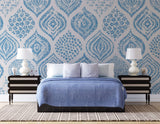 Tapet Personalizat Patterns cu forme rotunde abstracte pictate in stil boho in nuante de albastru - BLUE BOHO GLOBES
