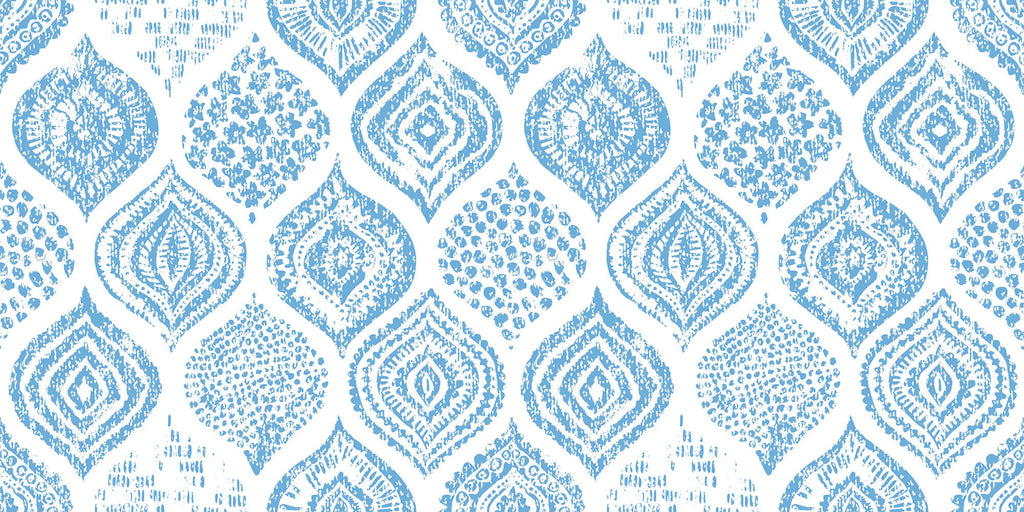 Tapet Personalizat Patterns cu forme rotunde abstracte pictate in stil boho in nuante de albastru - BLUE BOHO GLOBES