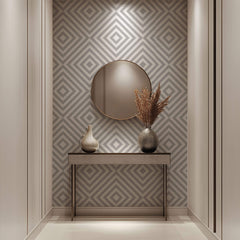 Tapet Personalizat Patterns cu forme hexagonale in nuante de bej - SQUARE BEIGE