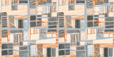Tapet Personalizat Patterns cu model abstract in nuante gri si portocalii - PAINTED ABSTRACT