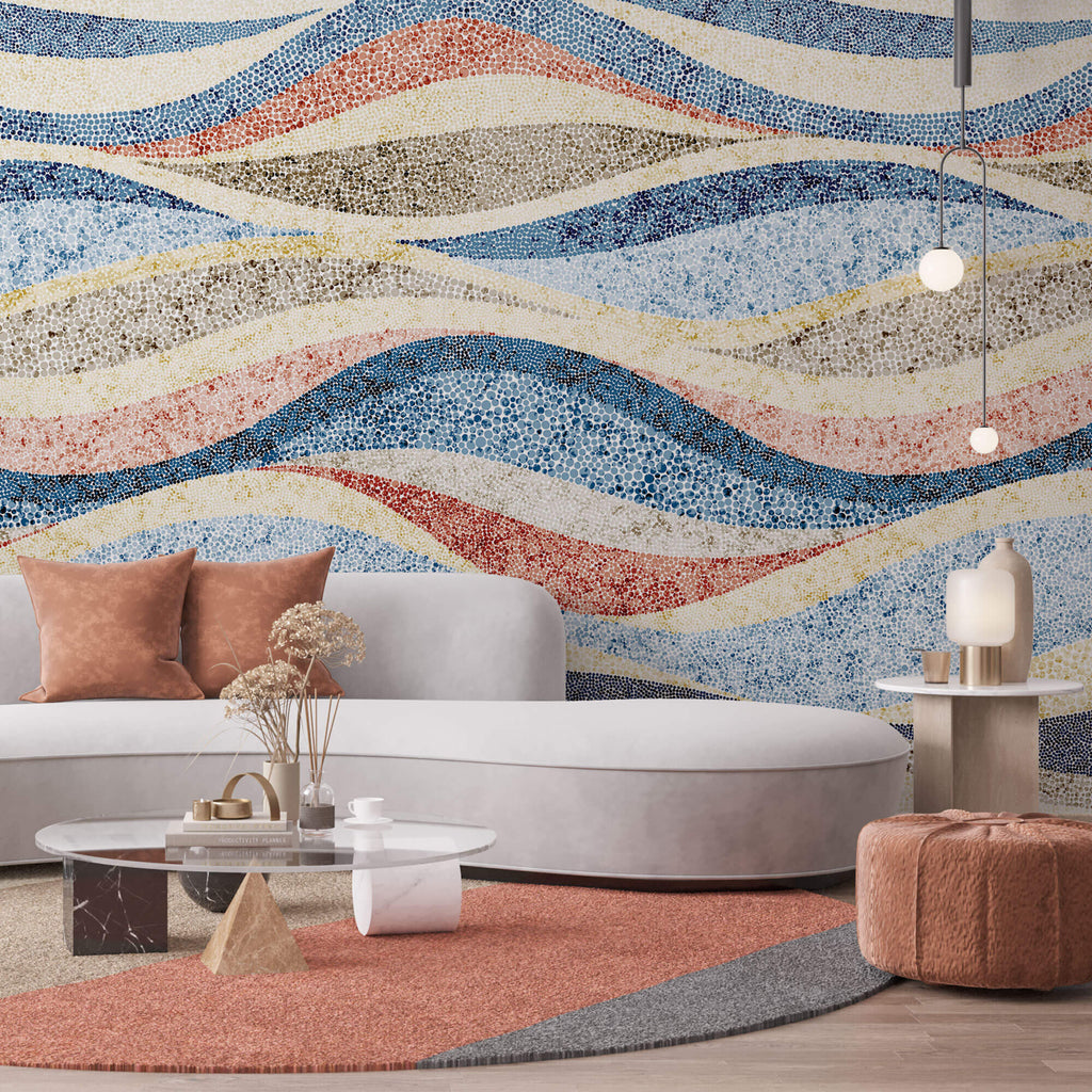 Tapet Personalizat Patterns cu ilustratie abstracta in valuri punctate - DOTTY WAVE