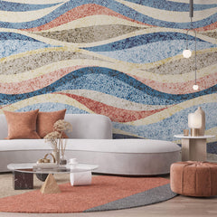 Tapet Personalizat Patterns cu ilustratie abstracta in valuri punctate - DOTTY WAVE