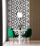 Tapet Personalizat Patterns cu model abstract in dungi negre - LINY SHAPES