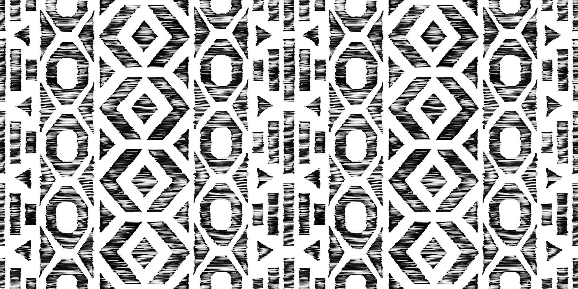 Tapet Personalizat Patterns cu model abstract in dungi negre - LINY SHAPES