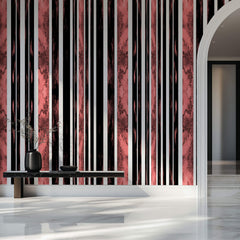 Tapet Personalizat Patterns in dungi rosii si negre - ABSTRACT TEXTURED LINES