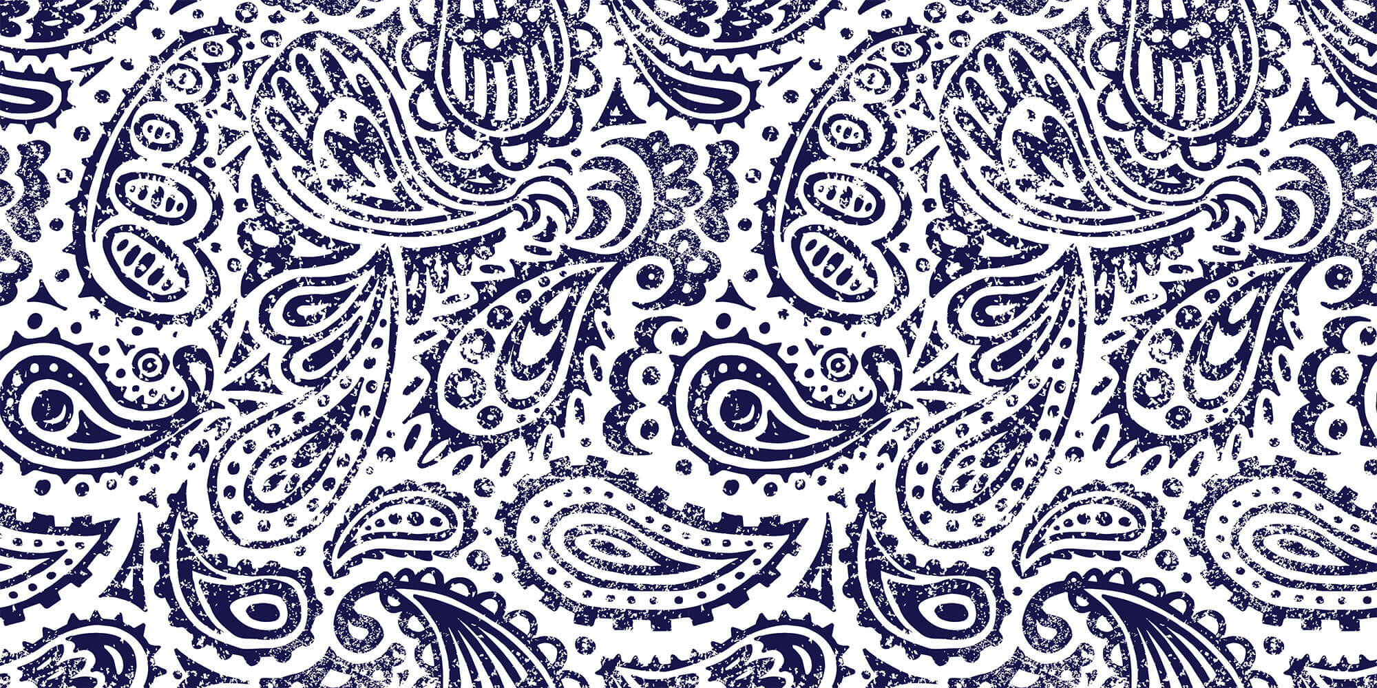 Tapet Personalizat Patterns cu model abstract de bandana in nuante de albastru - DARK BLUE BANDANA