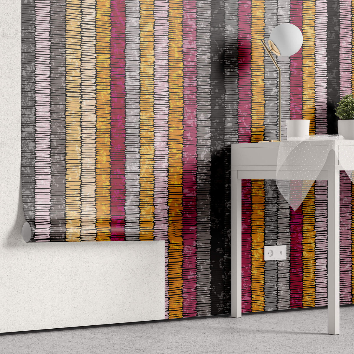 Tapet Personalizat Patterns cu model abstract in linii colorate - RUSTIC RUG