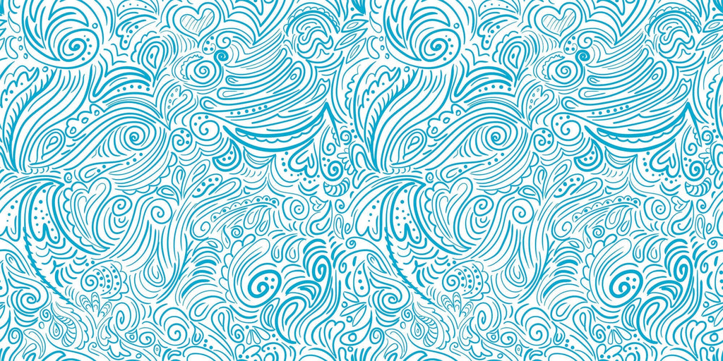Tapet Personalizat Patterns cu model abstract in nuante de albastru - HEARTS AND WAVES
