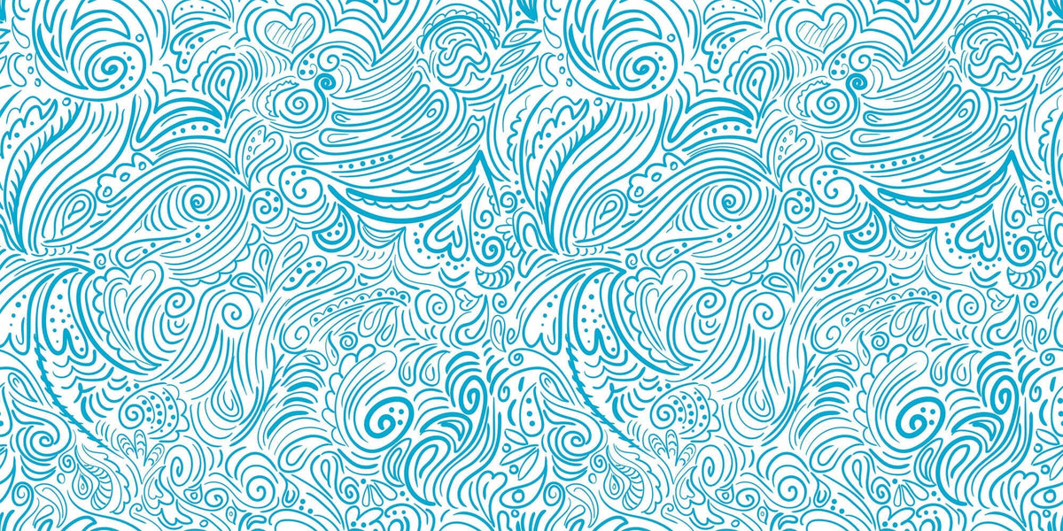 Tapet Personalizat Patterns cu model abstract in nuante de albastru - HEARTS AND WAVES