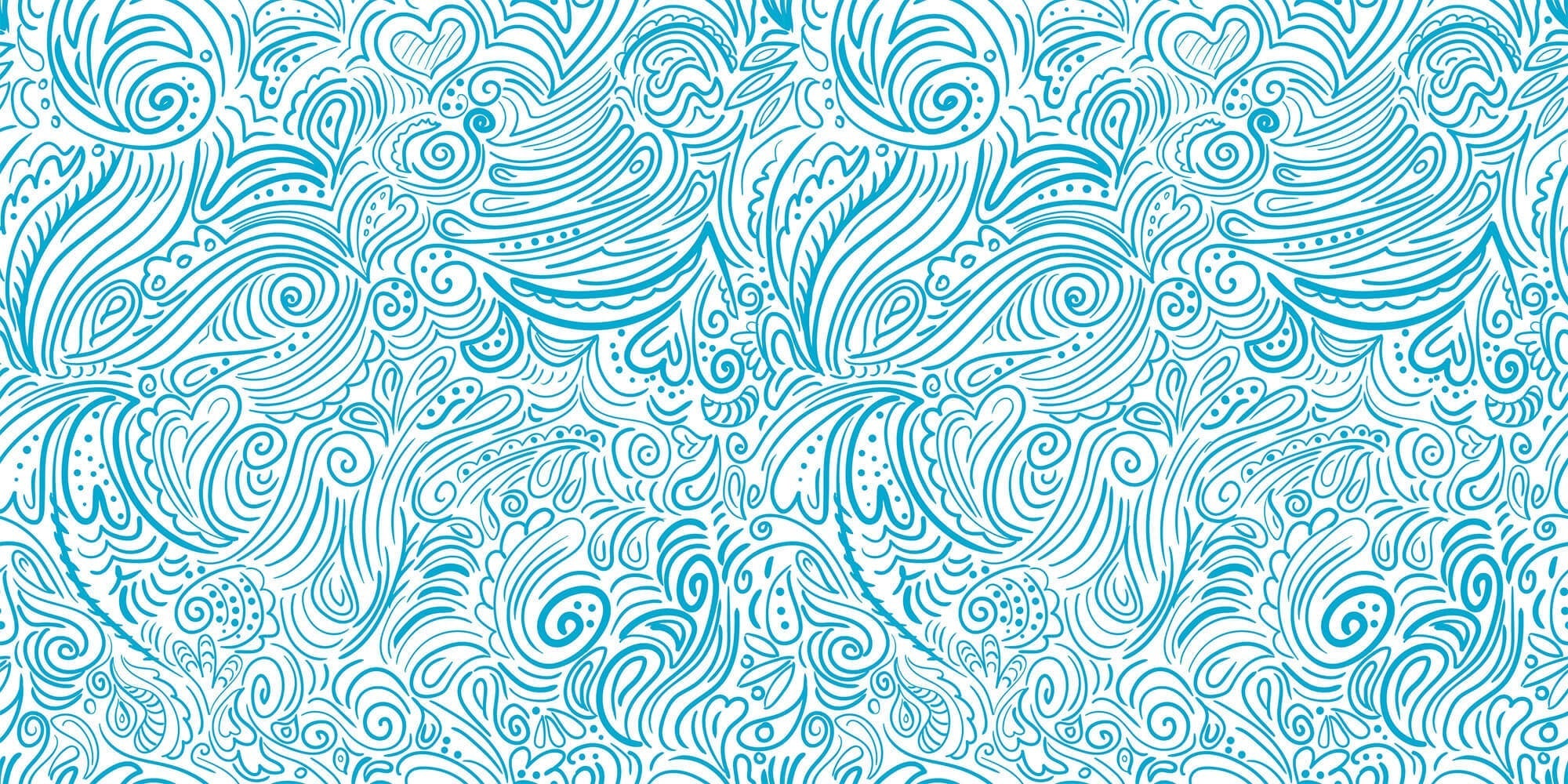 Tapet Personalizat Patterns cu model abstract in nuante de albastru - HEARTS AND WAVES