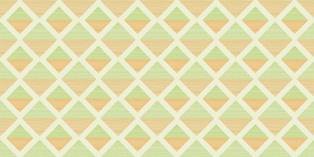 Tapet Personalizat Patterns cu romburi in nuante de verde si portocaliu - GREEN AND ORANGE