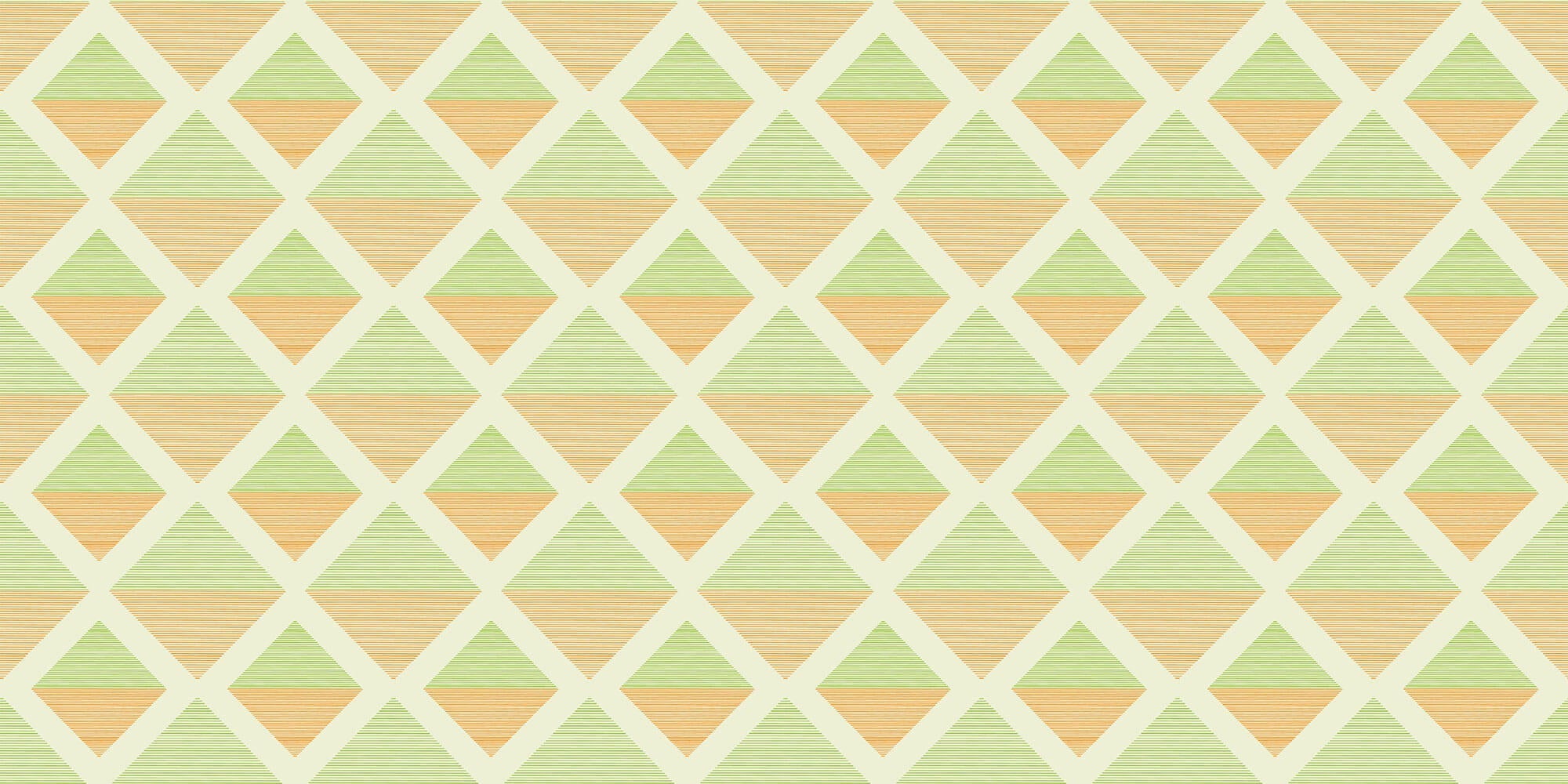 Tapet Personalizat Patterns cu romburi in nuante de verde si portocaliu - GREEN AND ORANGE