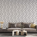 Tapet Personalizat Patterns cu model abstract in nuante de gri - INTERRUPTED SHAPES
