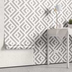 Tapet Personalizat Patterns cu model abstract in nuante de gri - INTERRUPTED SHAPES