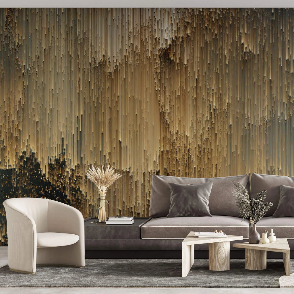 Tapet personalizat abstract cu piatra grafit aurie golden grafit
