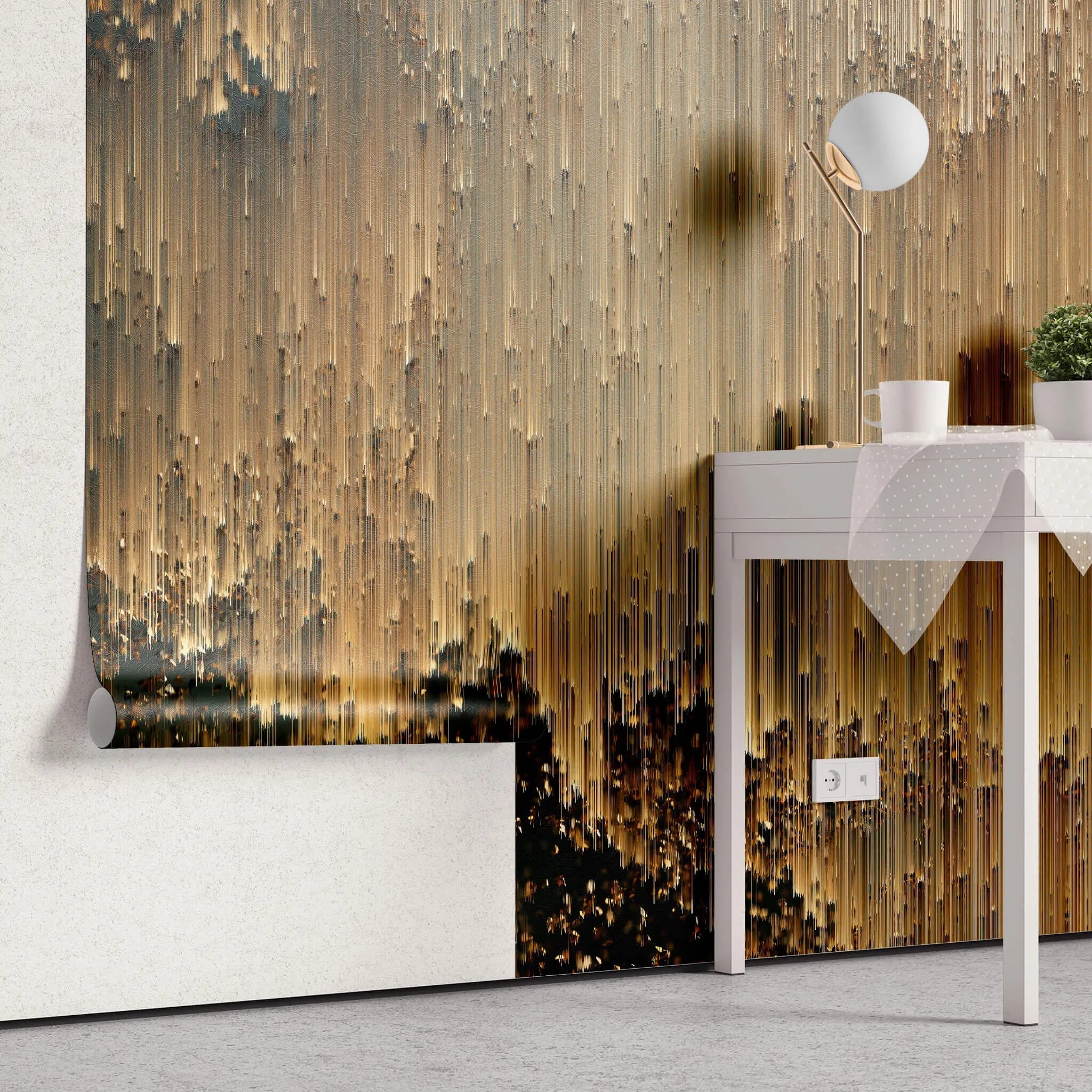 Tapet personalizat abstract cu piatra grafit aurie golden grafit