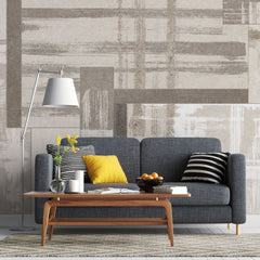 Tapet personalizat abstract cu dungi in nuante maronii painted beige
