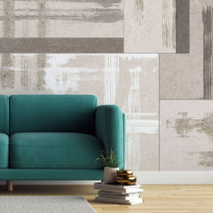 Tapet personalizat abstract cu dungi in nuante maronii painted beige