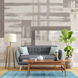 Tapet personalizat abstract cu dungi in nuante maronii painted beige