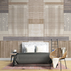 Tapet personalizat abstract cu dungi in nuante de bej sunny blinds