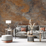 Tapet personalizat abstract in nuante ruginii rust