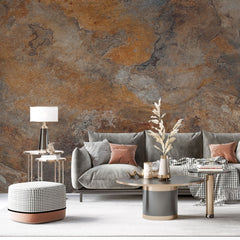 Tapet personalizat abstract in nuante ruginii rust